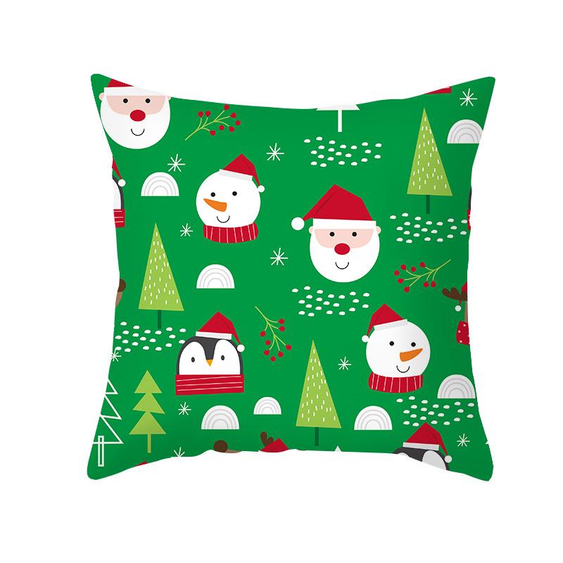 Home Products Christmas Cushion Cover Cartoon Letter Print Peach Skin Cushion Cover