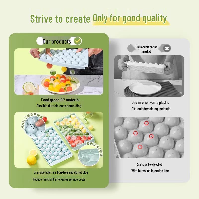 Formy do okrągłych kostek lodu klasy spożywczej z pokrywkami - Kreatywna forma sferyczna do domowej lodówki