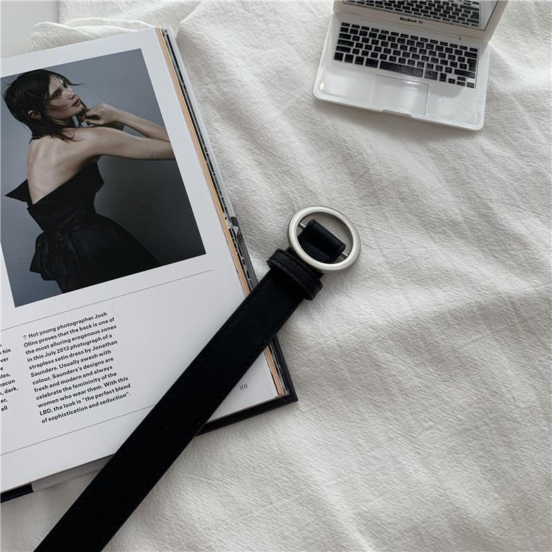 

105Cm Women Belt Non Perforated Belt Authentic Leisure Versatile Soft Pu Leather Belt Paired With Trousers Pants Jeans Belt Gift