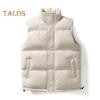 Gilet da Uomo Collo Alto Senza Maniche Abbottonatura con Zip Gilet Cappotto in Cotone con Tasche Laterali Tinta Unita Ispessito Caldo Trapuntato