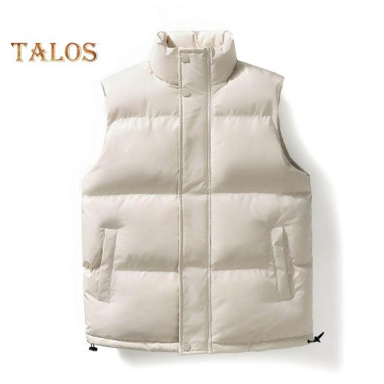 Gilet da Uomo Collo Alto Senza Maniche Abbottonatura con Zip Gilet Cappotto in Cotone con Tasche Laterali Tinta Unita Ispessito Caldo Trapuntato