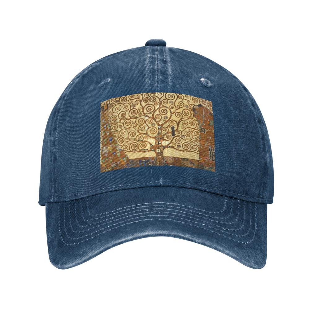 Tree Of Life Stoclet Frieze Gustav Klimt Denim Fabric Cap Casual Baseball Caps Adjustable Hat Summer Unisex Baseball Hats