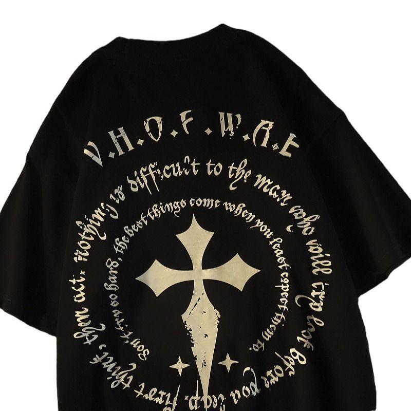 Футболка с принтом на санскрите Magic Formation для мужчин и женщин, уличная одежда в стиле ретро, ​​летняя модная тенденция, повседневный удобный топ с короткими рукавами для пар, Harajuku