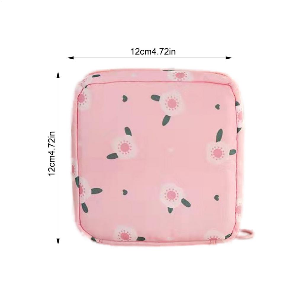 Cartoon Cute Sanitary Napkin Storage Bag Portable Large Capacity Menstrual Packet Cartoon Cute Waterproof Period Bag with Zipper