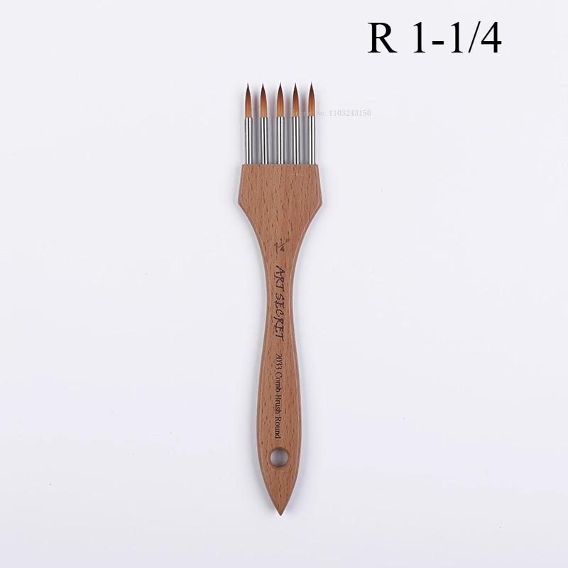 3pcs Multi-toothed Nylon Wool Flat/pointed-head Painting Brush Art Set Supplies Watercolor/ Acrylic Painting Creation Brushes