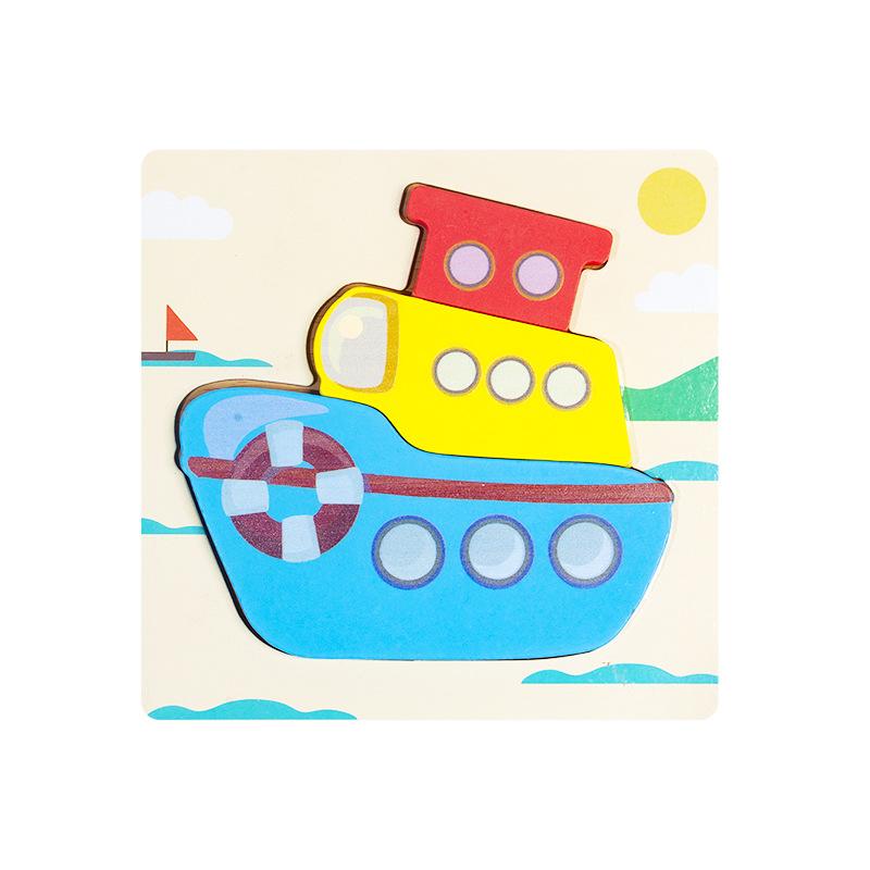 

Новая детская развивающая игрушка-конструктор для раннего развития, деревянный 3D трехмерный пазл, утолщенный пазл с животными