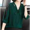 Hollow Out Splicing Short Sleeved Plus Size Women's Spring and Summer Loose Shirt Lace Top