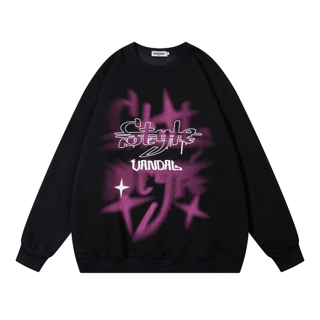 Streetwear Letters Graphic Unisex Tops Pullover