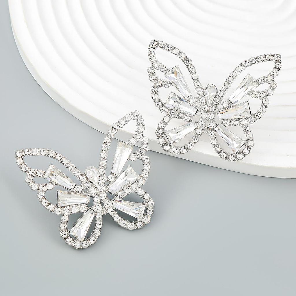 2022 Damen Trendige Bunte Strass Schmetterling Ohrringe - Europäischer & Amerikanischer Stil, Modisches und Exaggeriertes Design