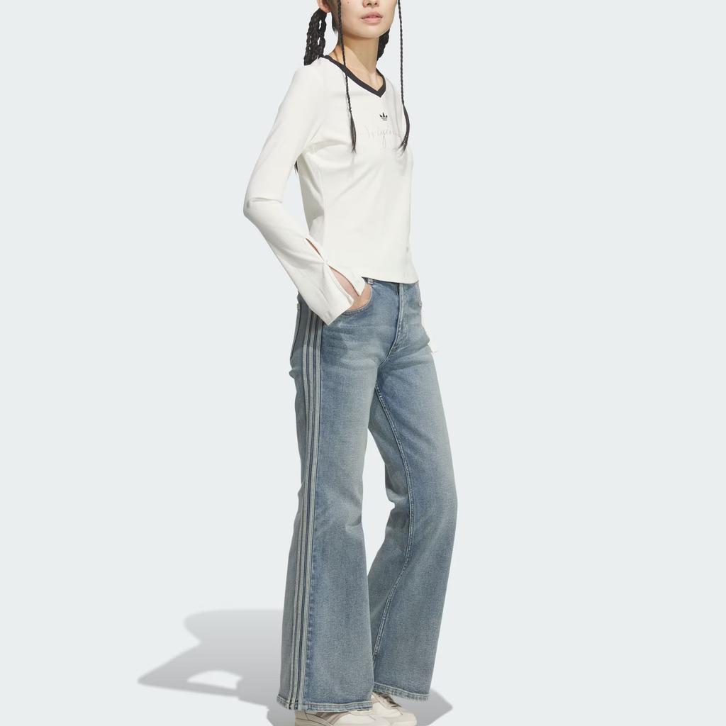 adidas Originals Lässiges Strick-Langarm-T-Shirt Damen Oberteile KS2382