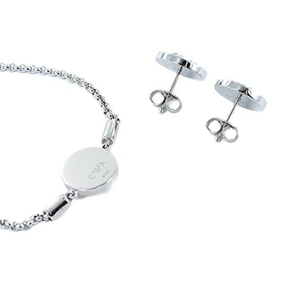 EMPORIO ARMANI EGS2652040 Earring and Bracelet Set with Eagle Logo for Women [Used]