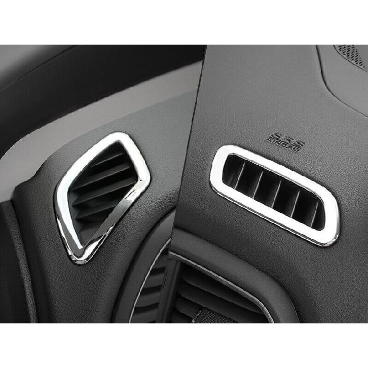 For Jeep Renegade 2015-2023 Glossy Chrome Dash L&R AC Air Outlet Vent Trim 2pcs