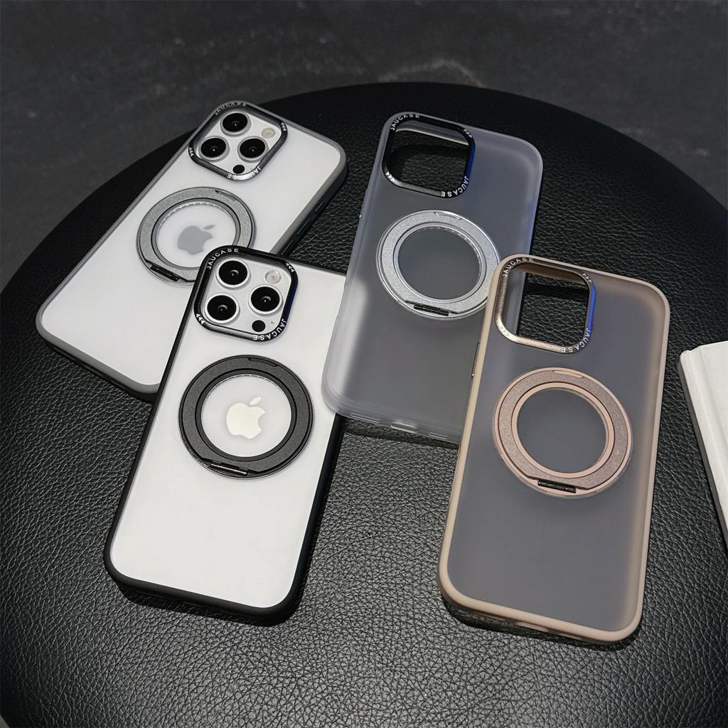 JAUCASE For iPhone 16 Pro Case Matte Clear TPU+PC Kickstand Cover Compatible with MagSafe