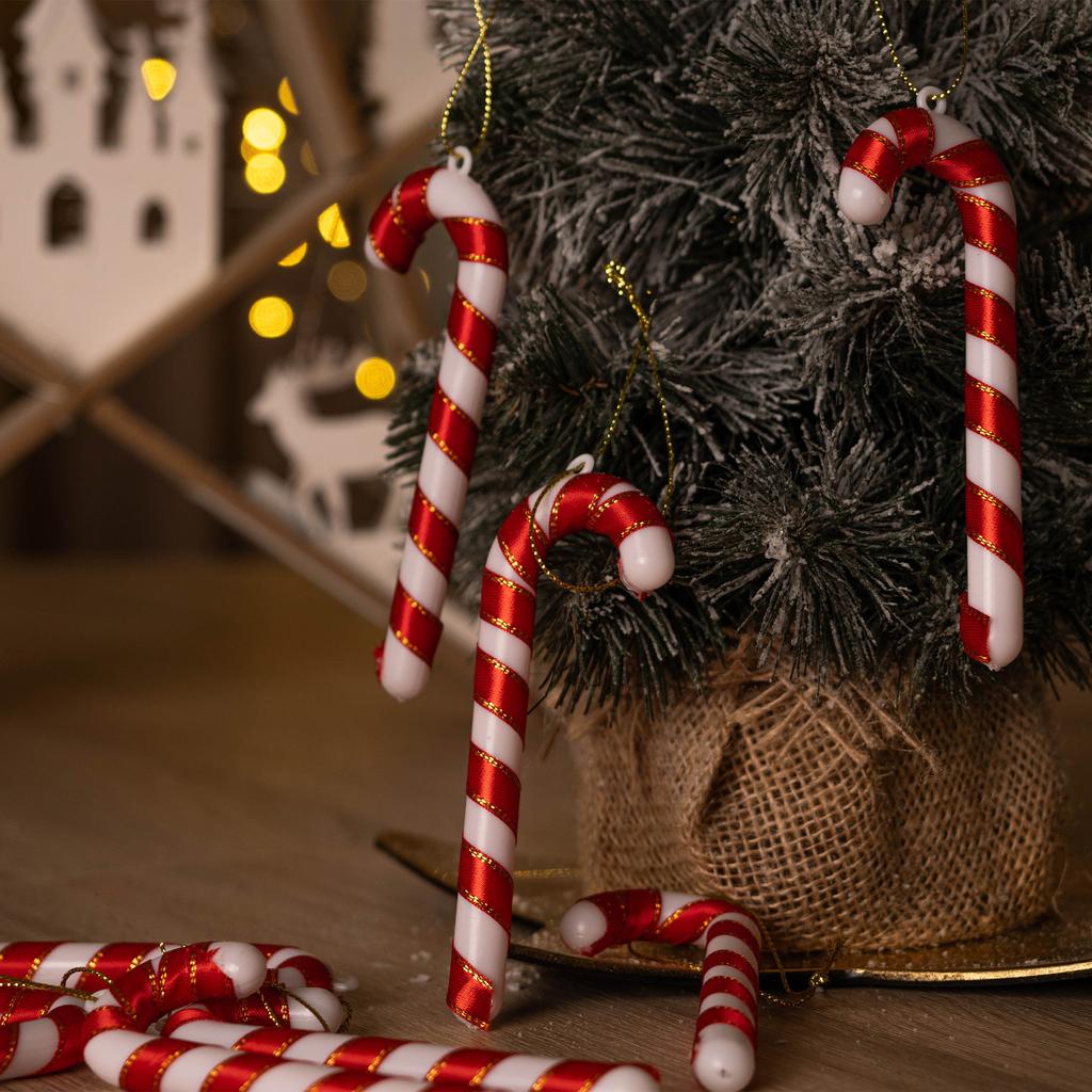 Laska Świąteczna Cukrowa Bombki Choinkowe Dekoracja 12 cm Zestaw 12 szt