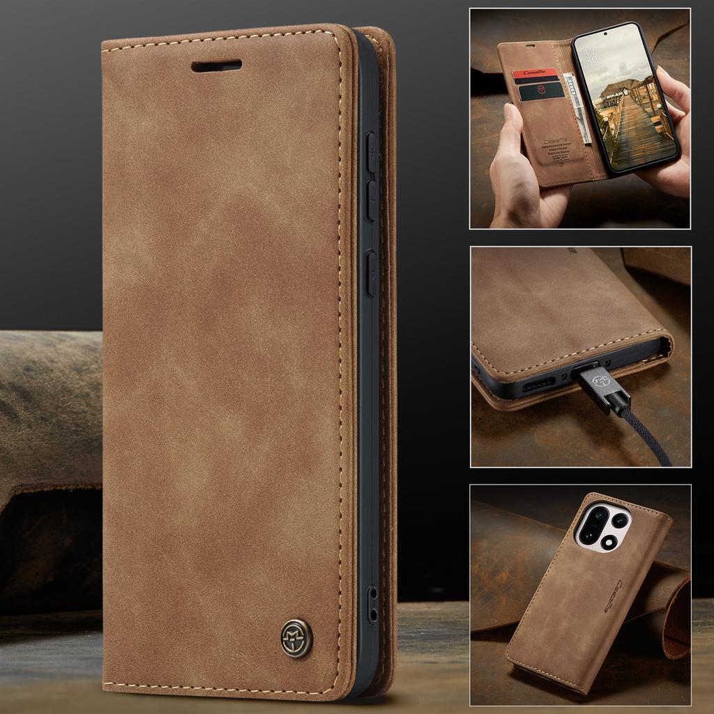 CaseMe Retro Magnetic Flip PU Leather Phone Case for Oneplus 15 Wallet Cover Phone Coque For Oneplus15 1+15