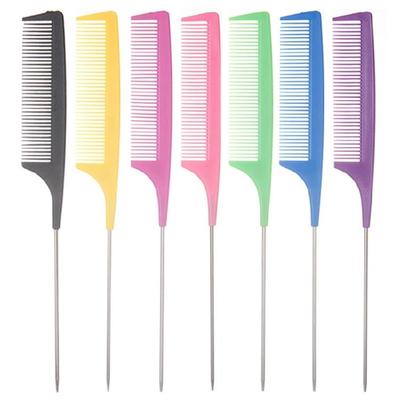 Hair Metal Schwanzkämme Spitz zulaufende Plastik Scheitelkämme für Damen Mädchen für Locken Flechten Hitzebeständiges Styling Werkzeug
