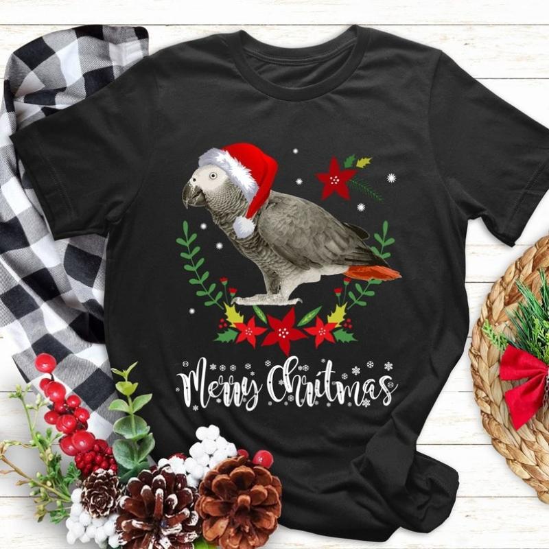 Christmas African Grey Parrot Christmas Shirt African Grey Pattern Christmas Sweatshirt  Bird Lover Gift Fashion Outdoors Tops S