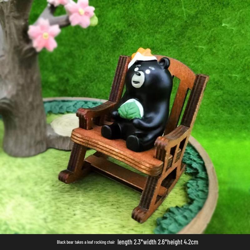 Handmade Cute Frog Rocking Chair Ornament - Healing Resin Craft for Desktop or Car Decor