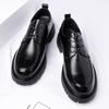 Fashion Thick Bottom Leather Oxfords Shoes Outdoor Men Dress Shoes Brogue Lace Up Mens Casual Shoes Comfy Formal Dress Footwear Sneakers
