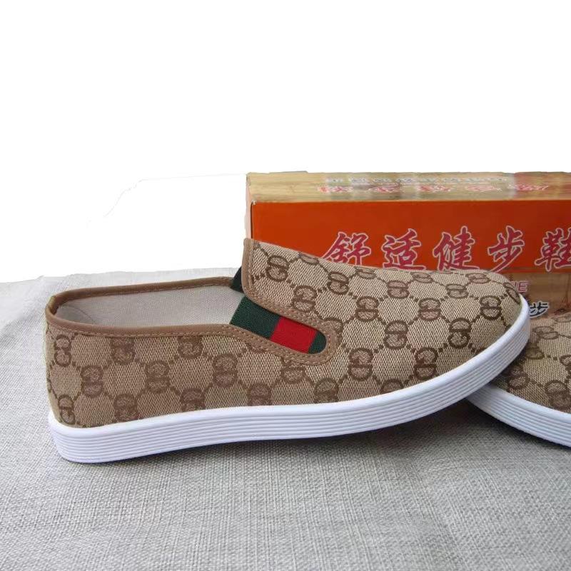 New old Beijing cloth shoes men's summer genuine medium and old thick-soled casual breathable one-pedal work shoes
