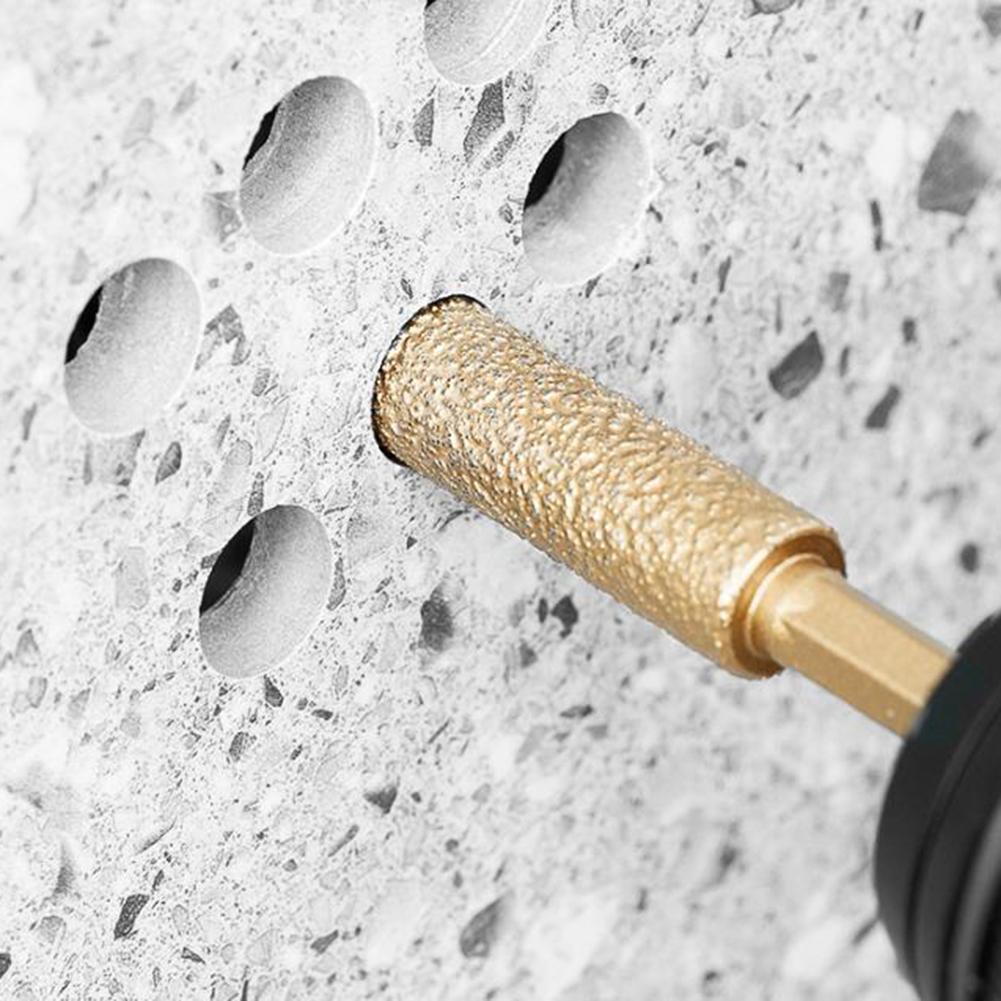 1pc Hexagonal Shank Diamond Drill Bit For Dry Drilling Hole Tile Marble Granite Porcelain 6-14mm Drilling Grinding Drill Bit