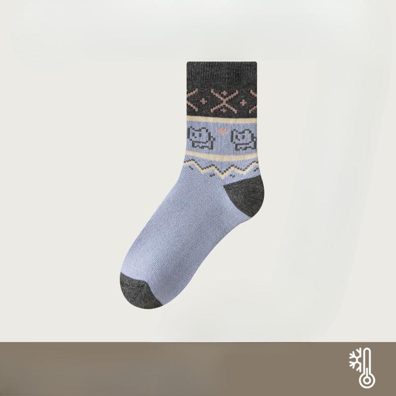 Loop Socks for Women, Thick and Warm Mid-calf Socks for Autumn and Winter, Non-freezing Feet, Sleep Socks