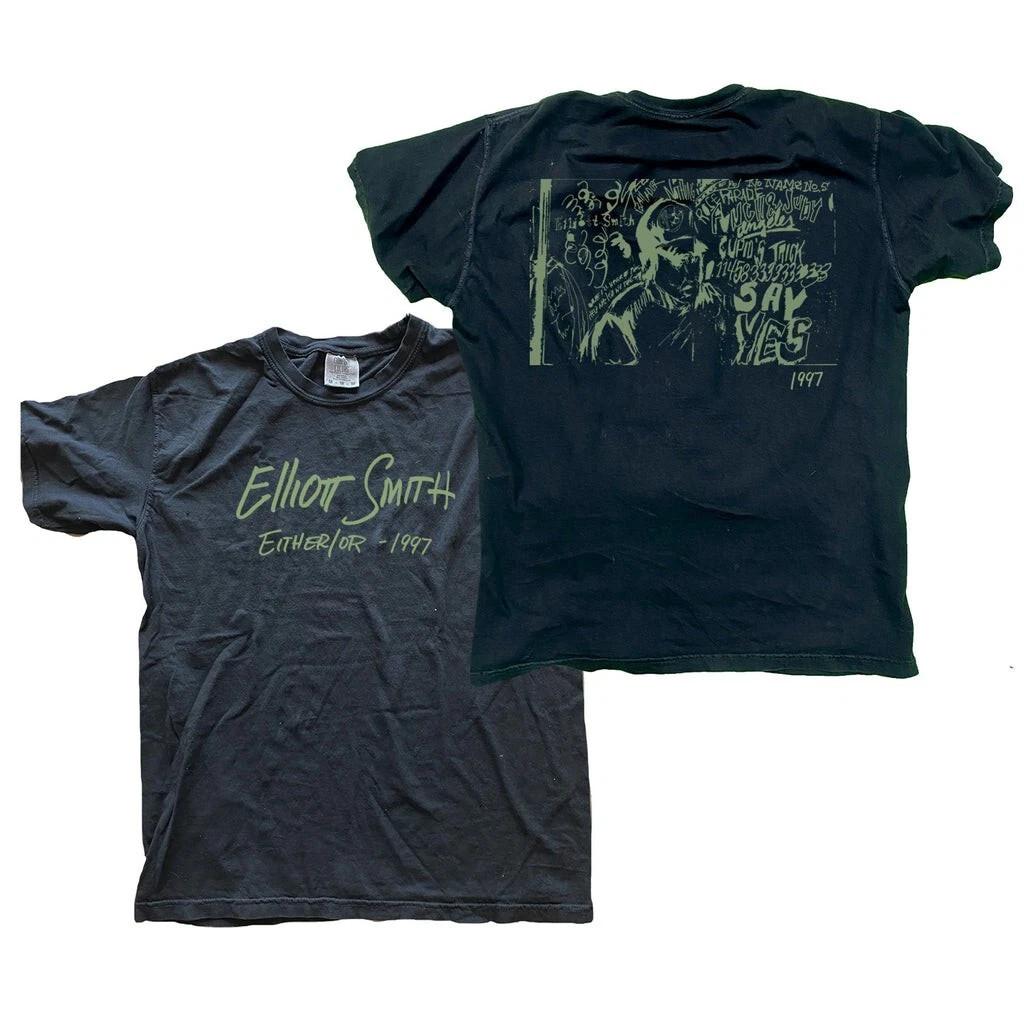 ELLIOTT SMITH Black Either Tour 1997 vintage retro T-shirt TU1548 L