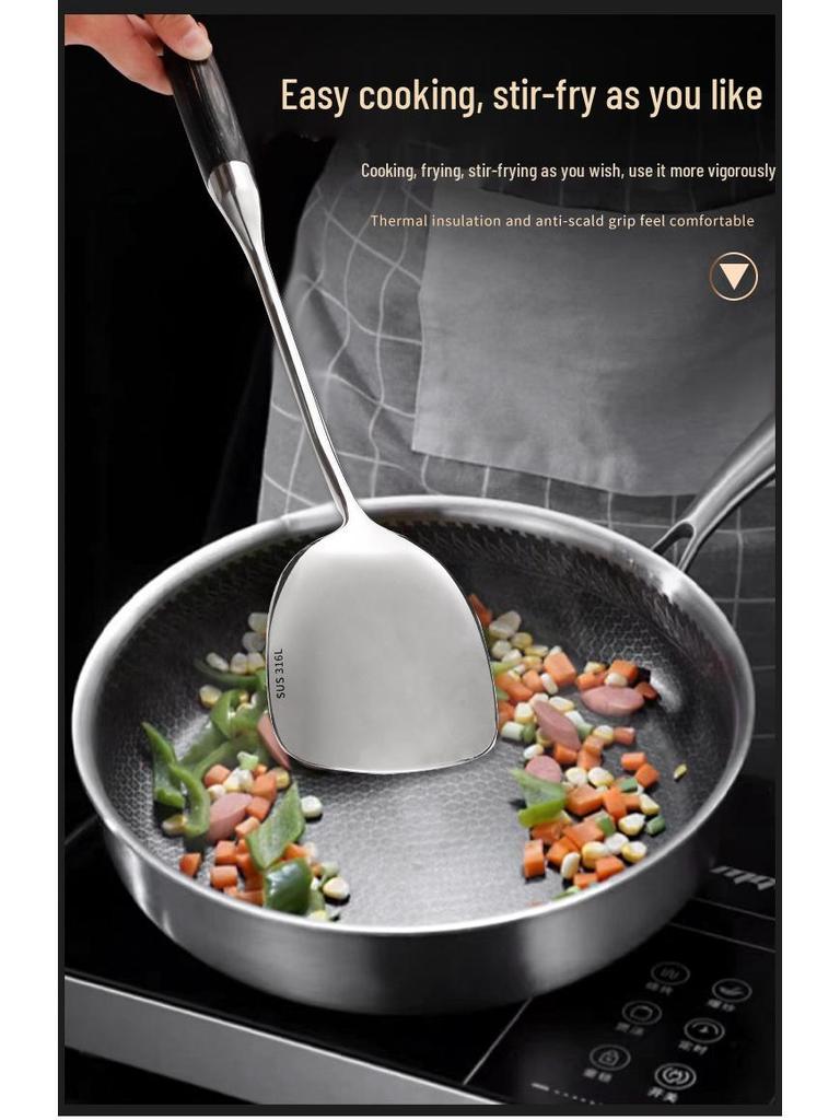 Ebony & Stainless Steel Kitchen Utensil Set with Spatula and Ladle