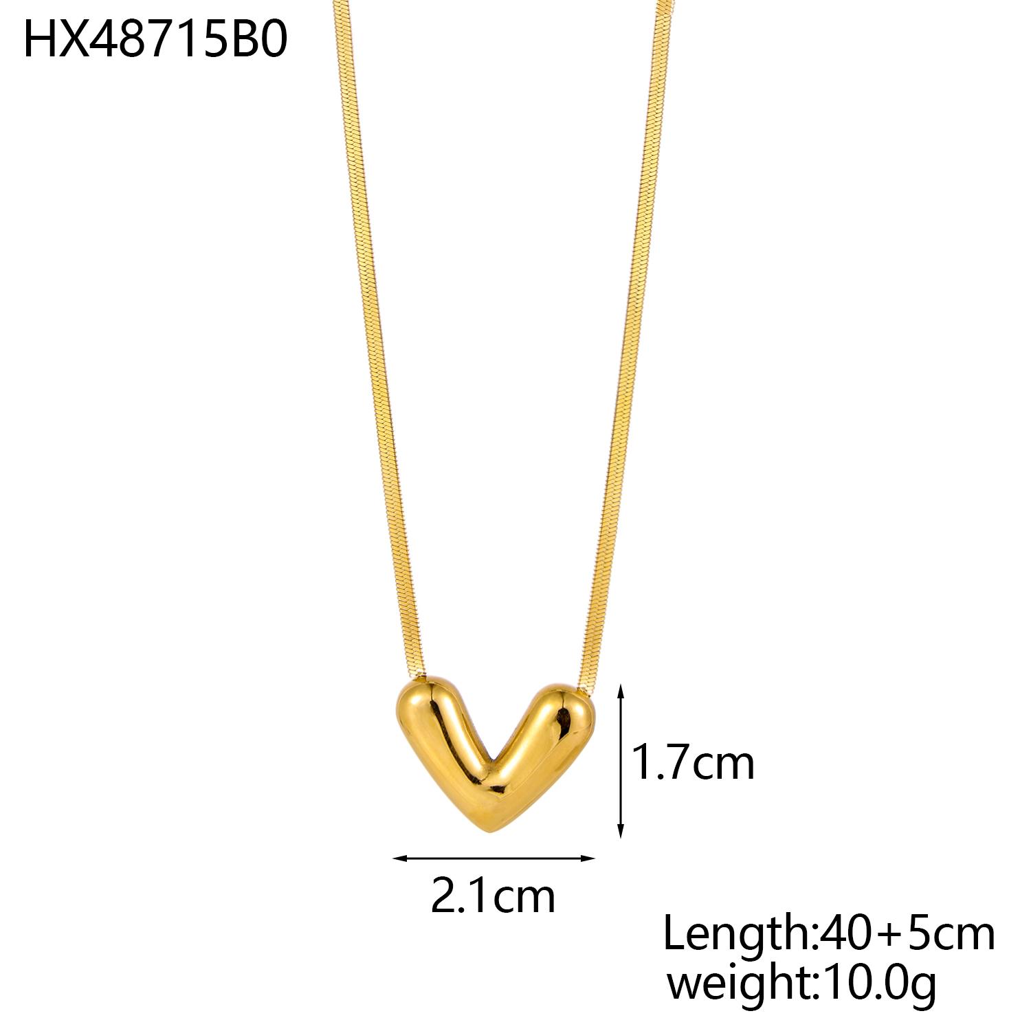 

CARLIDANA High Quality New Design Stainless Steel Love Heart Simple Style Pendant Collarbone Gold Plated Necklace for Women