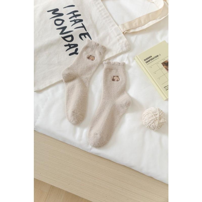 Female Autumn and Winter Style Thickens Warm Floor Sleep Month Son In Tube Socks