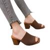 Moda 2024 Dzianinowe Wysokie Obcasy Kapcie Damskie Buty Letnie Peep Toe Sukienka Sandały Moda Plaża Chunky Walking Zapatos Femme Pompy