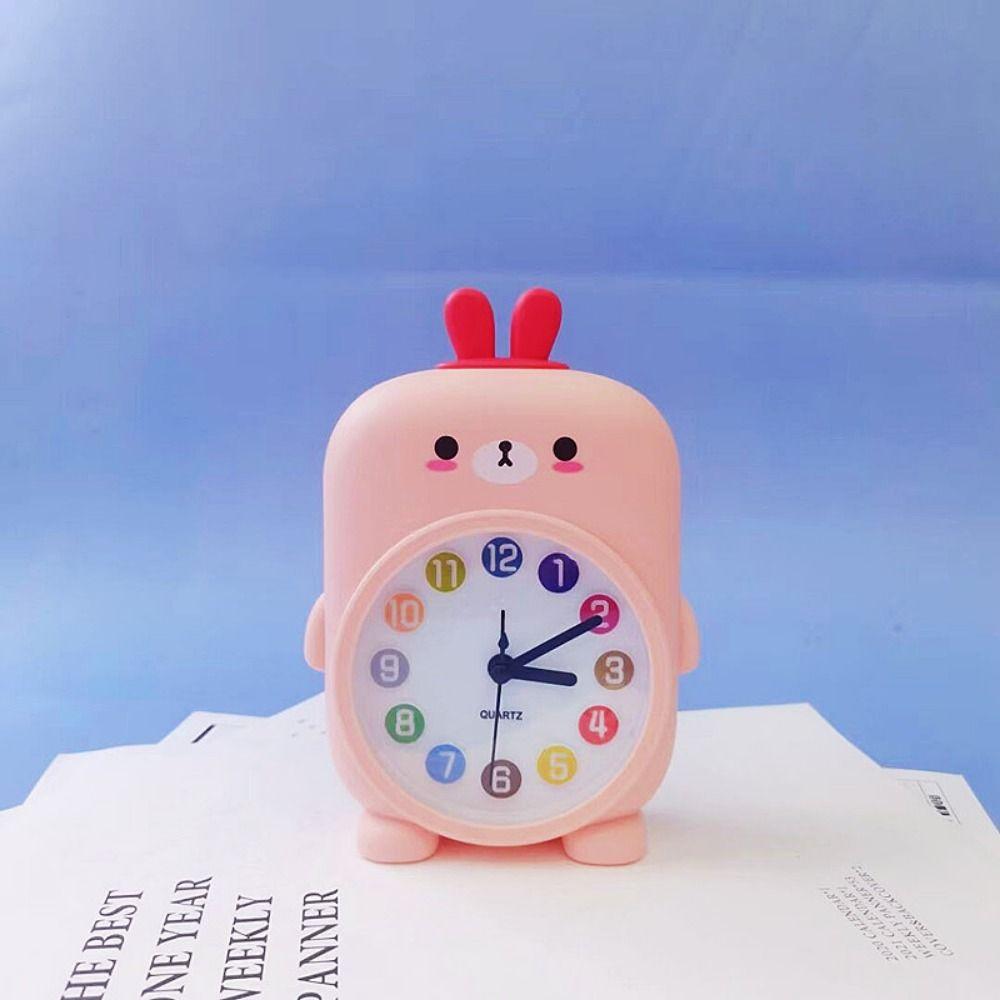 Funny Desktop Mute Clock Animal Pattern Small Desk Clock Creative Student Alarm Clock  Children's