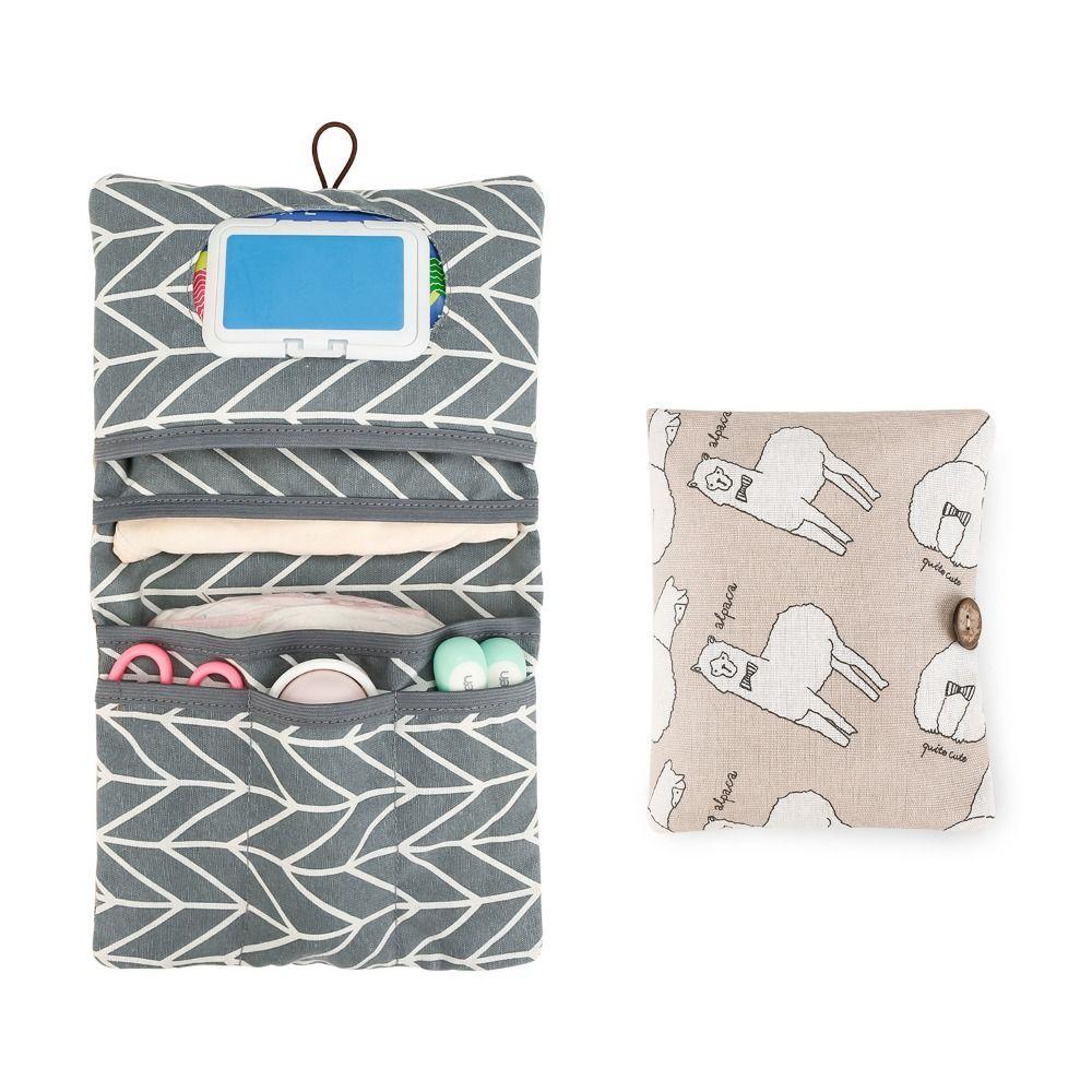 Portable Baby Diapers Storage Pouch Cartoon Pattern Paper Towel Diaper Handbag Shopping Bag