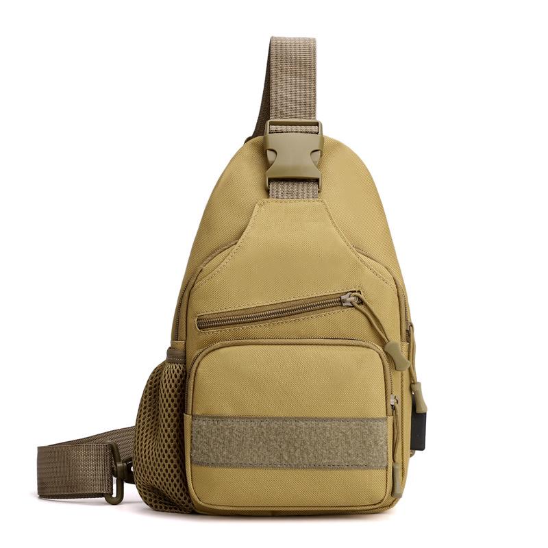 New camouflage breast bag, outdoor casual charging messenger bag, waterproof Oxford cloth breast bag, outdoor mountaineering shoulder bag.