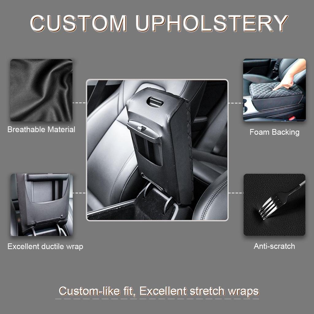 Tesla Model 3/Y Armrest Cover: Leather Console Protector