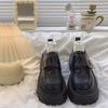 thick-soled thick heel British style small leather shoes women's 2025 new versatile height-increasing women's shoes genuine leather single shoes black