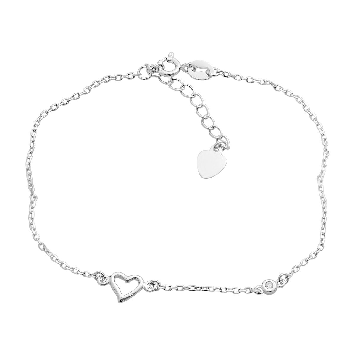 

Серебряный браслет с фианитами, вес изделия 1,4 гр (2208792) 17-20cm білий