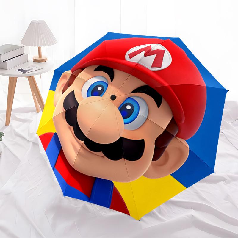 1pc Mario Game Windproof Automatic Cute Windproof Umbrella, Lightweight for Women/Men, Perfect Christmas Gift 0811203