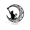 Handcraft  Moon Cat Shape Iron Party Decor Delicate Craftsmanship, Enchanting Spooky Atmospheres at Home Offices