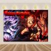 Jujutsu Kaisen themed birthday party decorations, Gojo Satoru anime character backdrop, children's poster4571