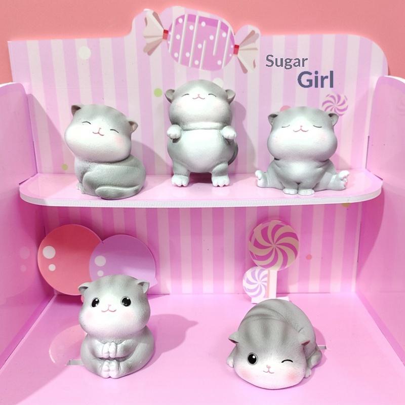 Nordic Creative Cat Figurines Modern Designer Computer Office Desktop Ornament Stress-Relief Gift Cartoon Cute Decoration