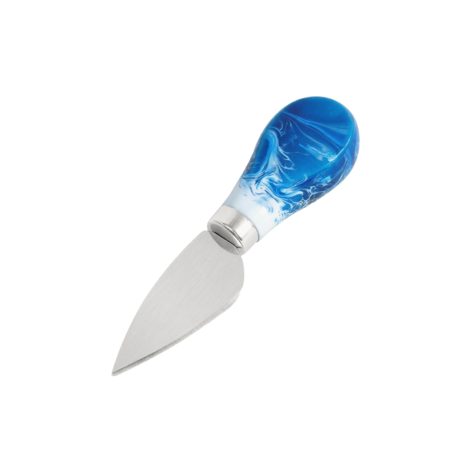 Stainless Steel Cheese Knife with Wooden Handle Triangle Cheese Cutter Tool for Western Style Cheese Cutting and Serving one size синий