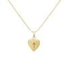 Heart Shape Cross Necklace In Stainless Steel With Gold Plating For Female Fashion Accessory