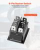 Rocker Switch, 6 Pin Momentary DPDT Rocker Switch, 3-Position (ON)-Off-(ON) Polarity Reversing Switch AC 250V/16A 125V/ 20A for Auto Car Boat