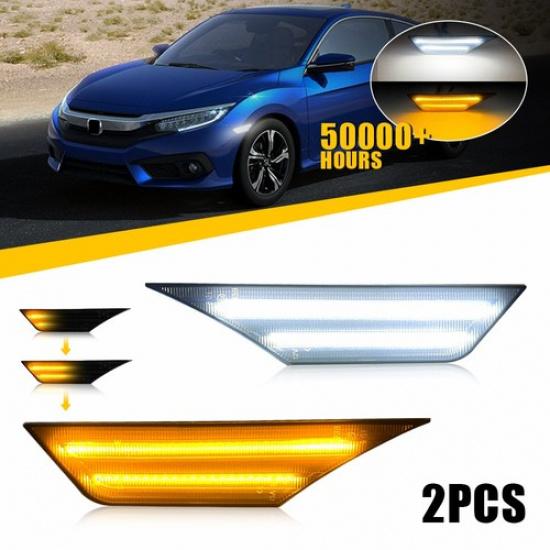 Sequential LED Marker Side Light Switchback Turn Signal For 2016-21 Honda Civic