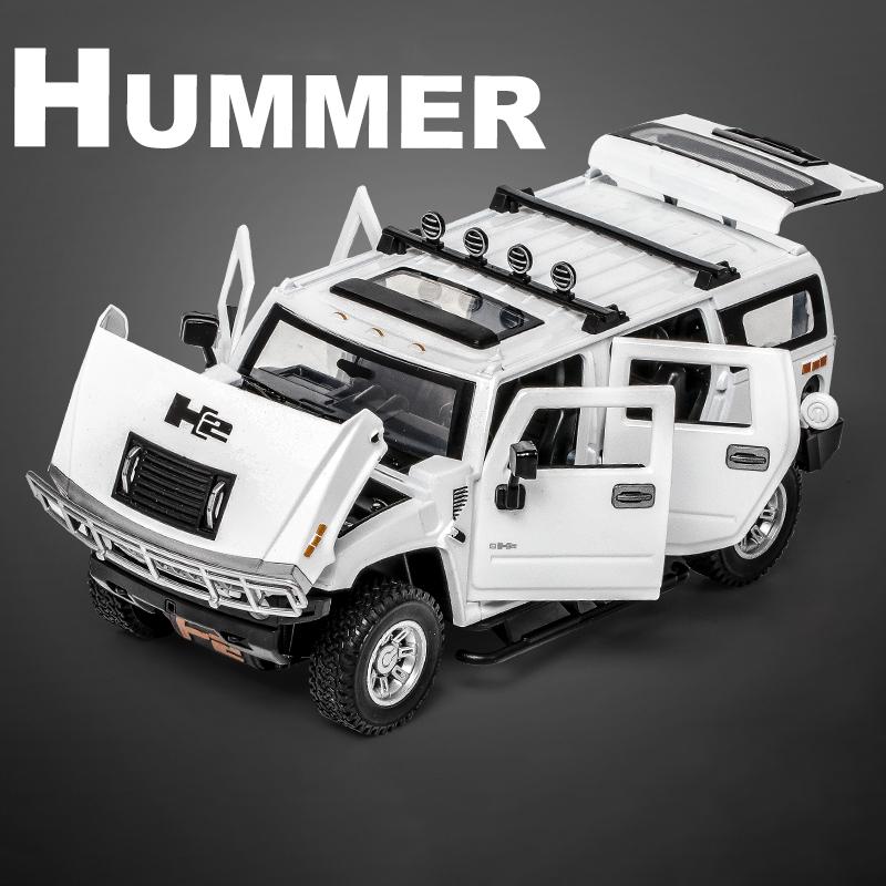 1/24 Hummer H2 Legierungsauto Modell Diecasts Metallspielzeug Fahrzeuge Hohe Simulation Sound Licht Sammlung Kinder Exquisite Geburtstagsgeschenke