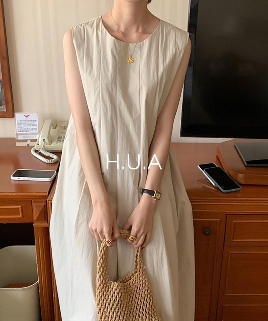 Maxi Long Plus Relaxed Long Maxi BW [H.U.A] Women's Dress, Dress, Sizes, Fit, Dress, Spring/Summer