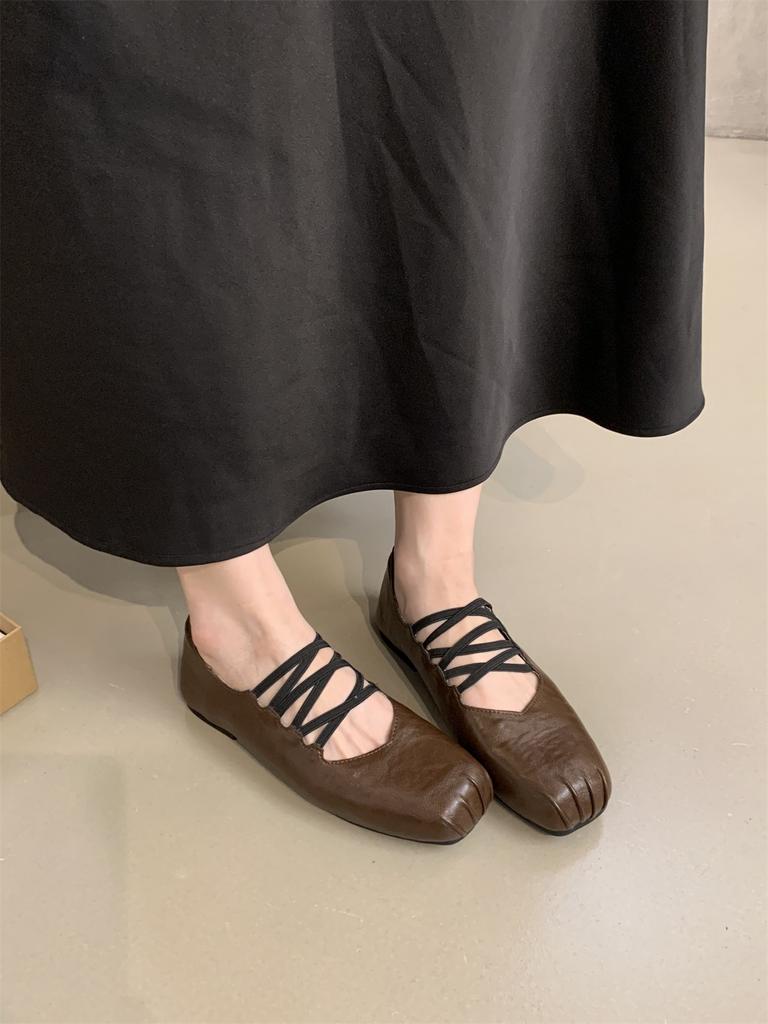 Woman Simple Shoes Square Toe Mary Jane Spring Vintage Shoes Ladies Daily Retro Flats Autumn Footwear Slip On Women Loafers