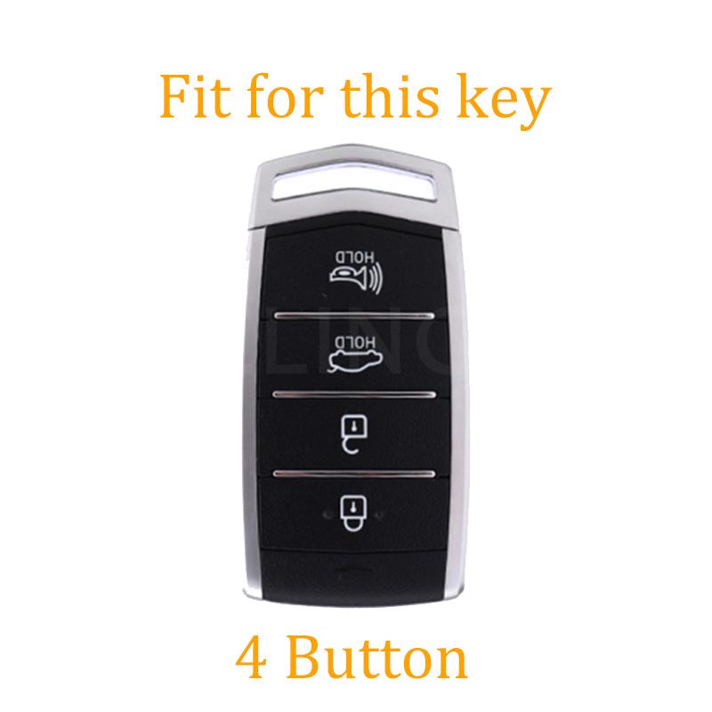 4 Knapper TPU Bil Smartnøkkel Etui Deksel for HYUNDAI 2020 Genesis G70 G80 EQ900 G90 Auto Nøkkelfjernkontroll Skall Beskytter Tilbehør