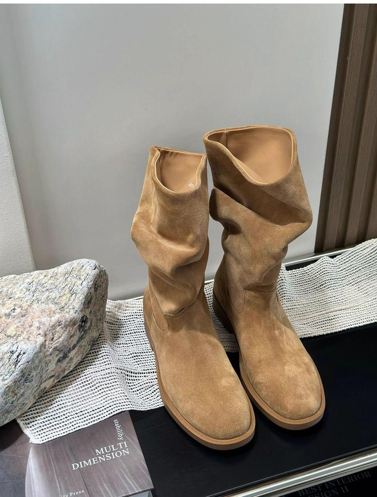 Damen Retro Matte Höhenverstärkende Mid-Calf Stiefel - 2025 Atmungsaktive Lässige Mode